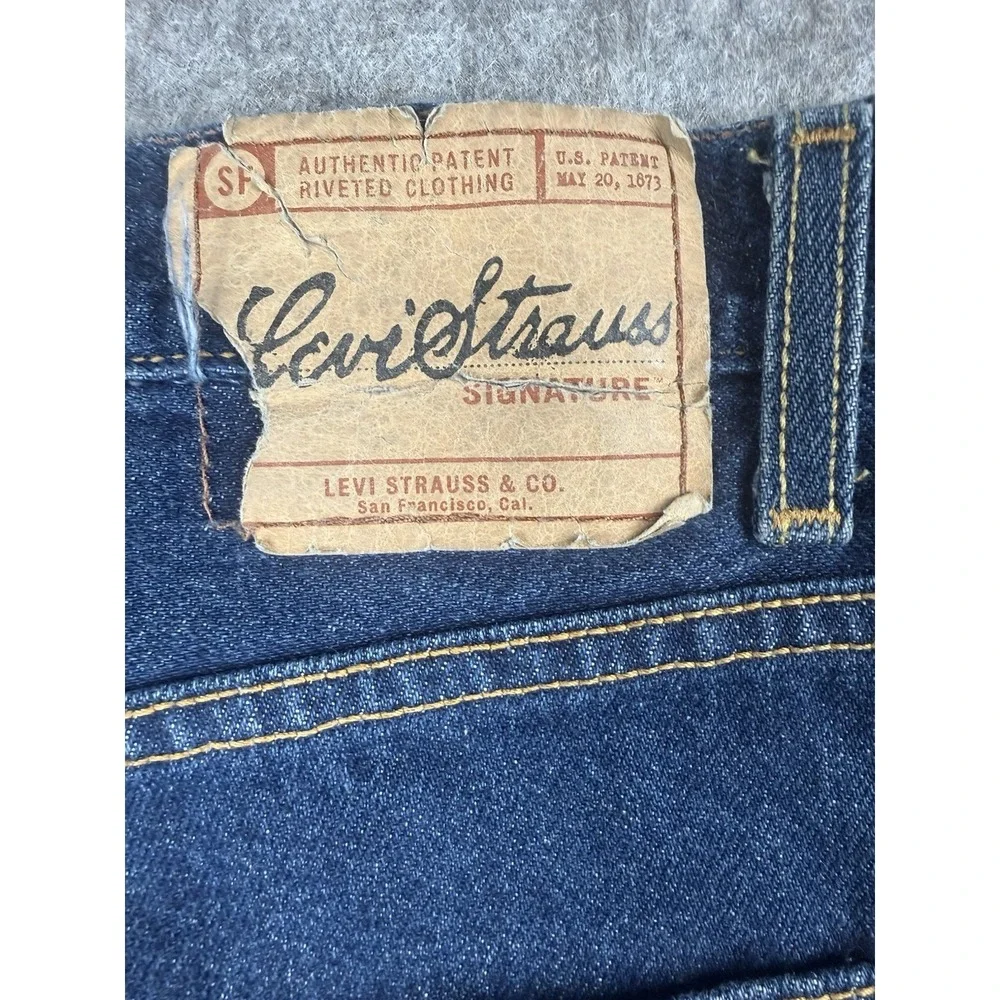 Levi Strauss Vintage Signature Loose Straight Jeans Mens 40X32 Dark Wash Y2k 80s